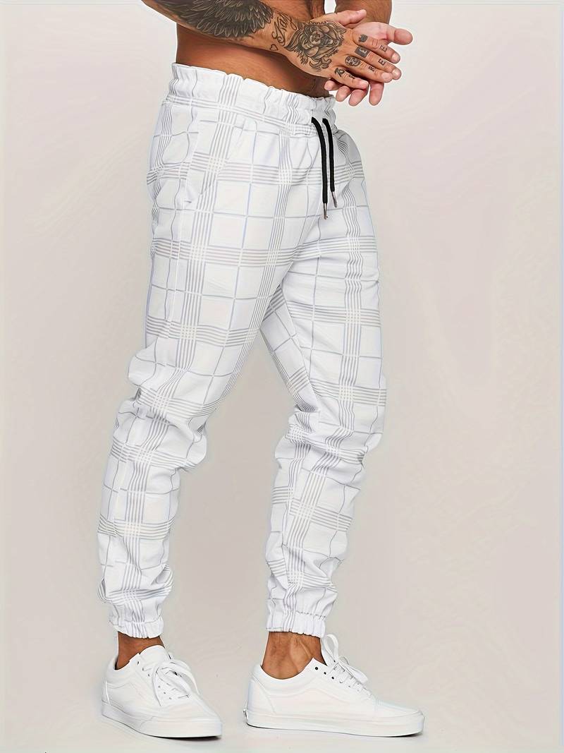 UrbanFit – męskie joggery slim fit w kratkę