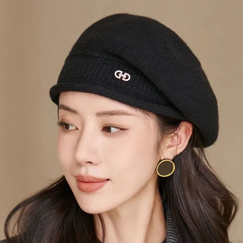 Casualowy wełniany beret damski - Diana