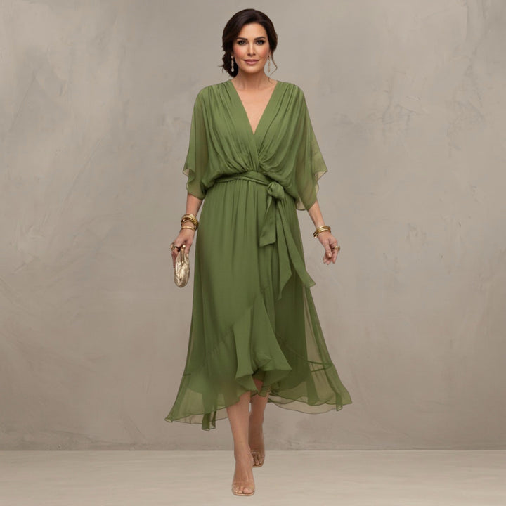 Marta™ | Elegancka szyfonowa sukienka midi