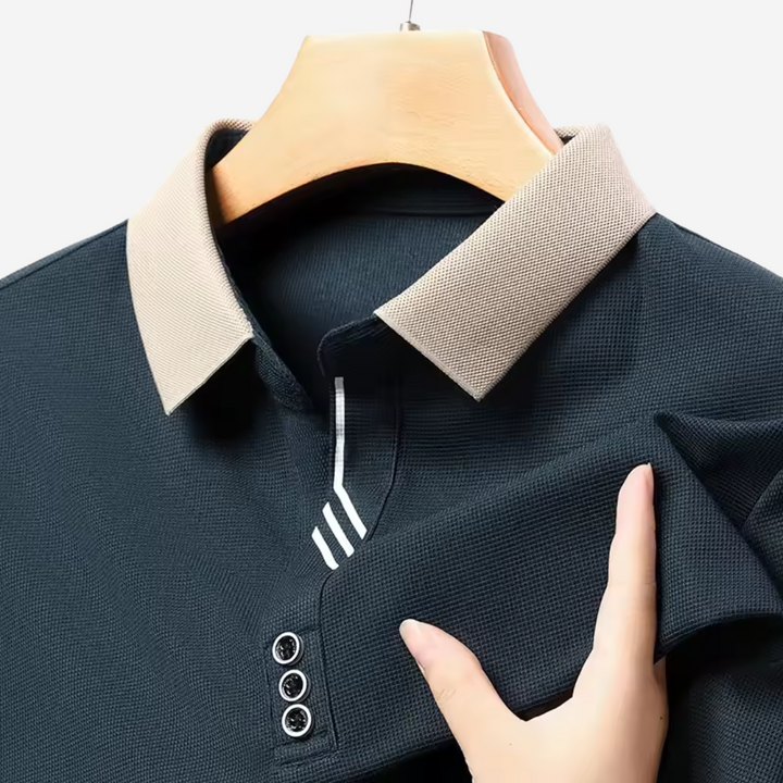 Męska koszulka polo casual z długim rękawem