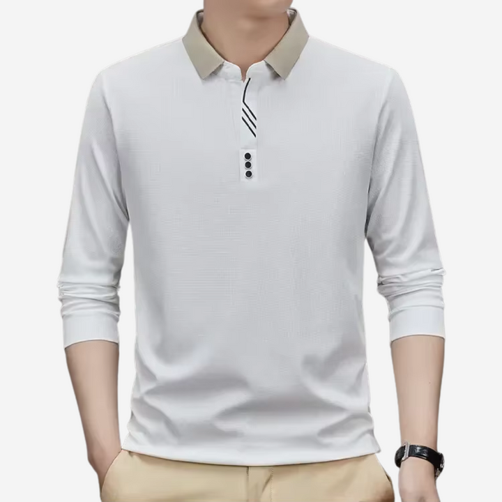 Męska koszulka polo casual z długim rękawem