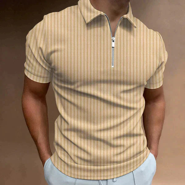 Męska koszulka polo muscle fit z zamkiem