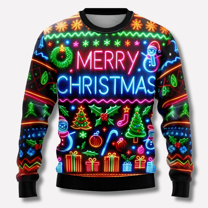 Neonowy sweter świąteczny unisex
