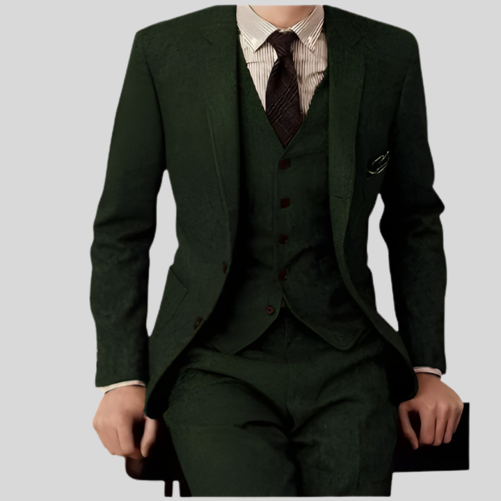 Męski trzyczęściowy garnitur slim fit