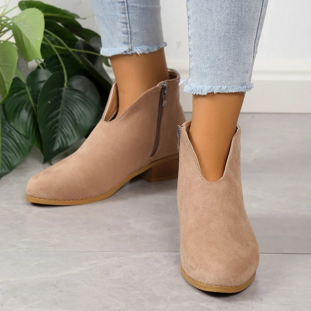 Stylowe damskie botki zamszowe