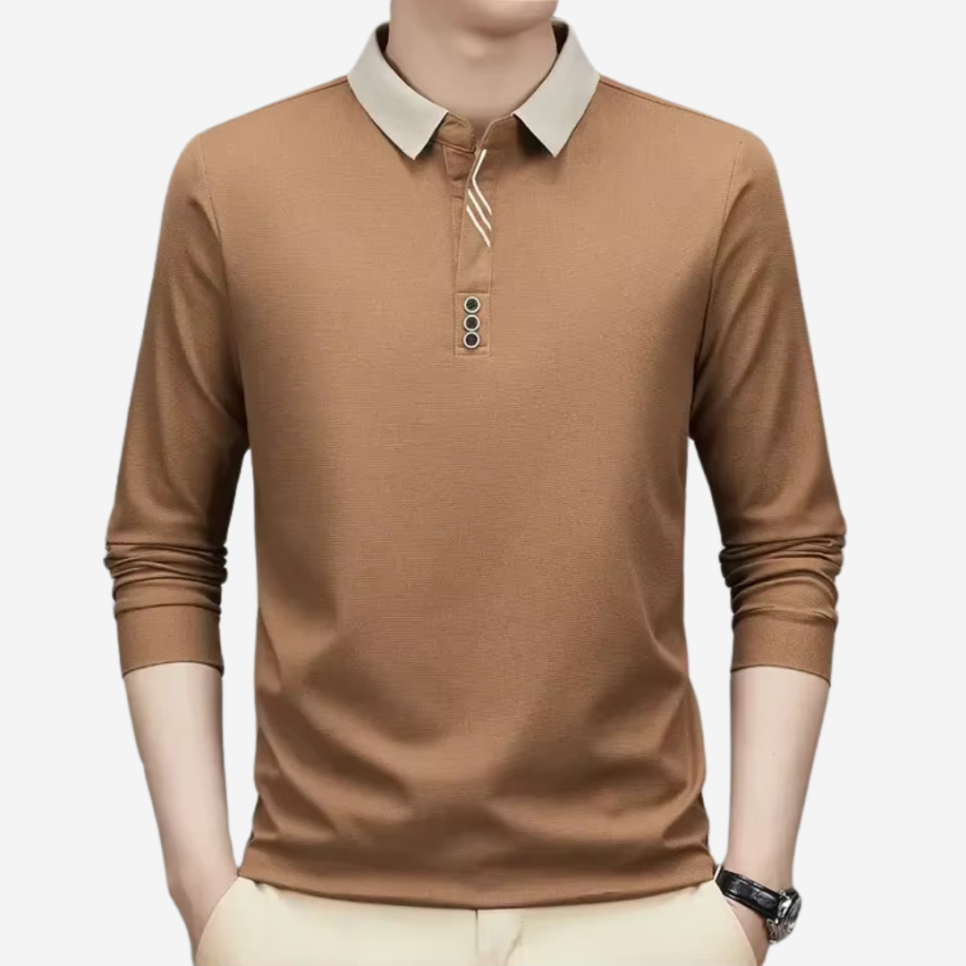 Męska koszulka polo casual z długim rękawem