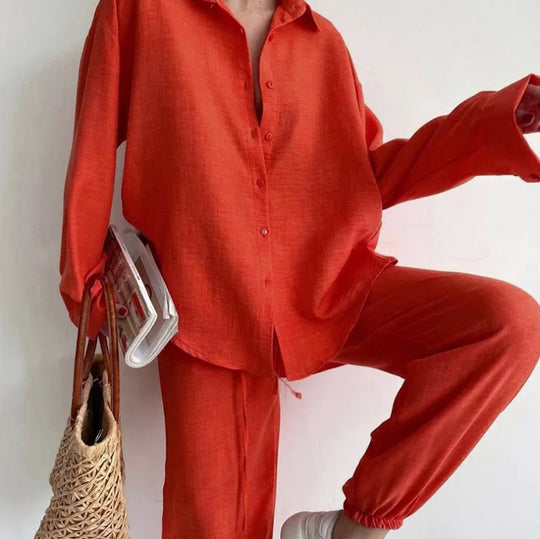 Szykowny damski zestaw dwuczęściowy w stylu casual