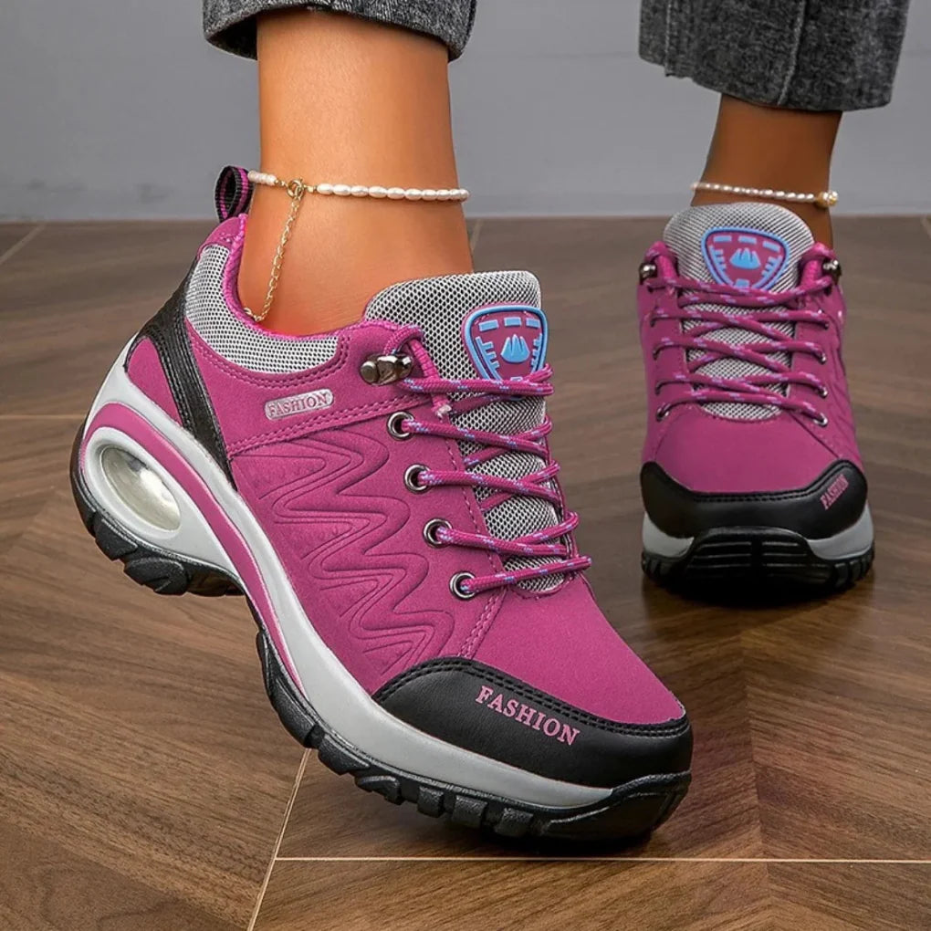 Damskie wodoodporne kolorowe buty trekkingowe