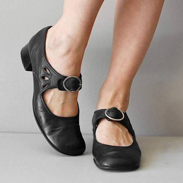 Damskie skórzane buty na niskim obcasie o ponadczasowej elegancji