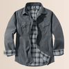Męska flanelowa koszulo-kurtka w kratę w stylu vintage