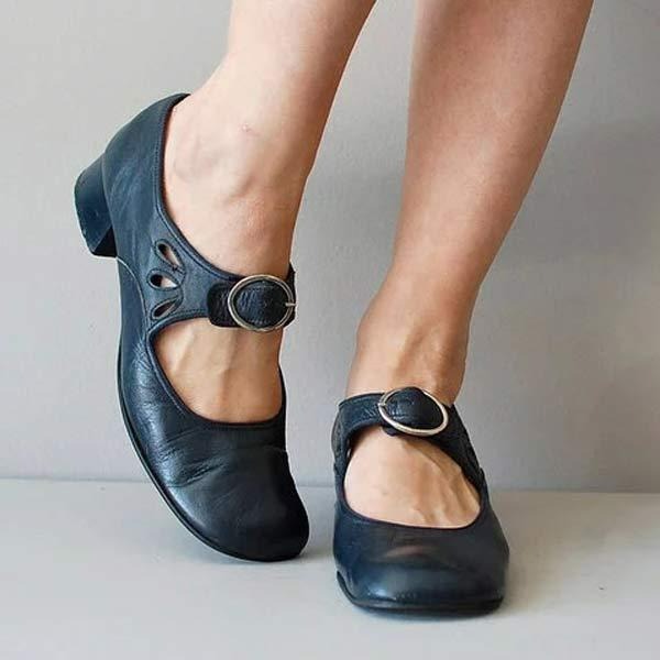 Damskie skórzane buty na niskim obcasie o ponadczasowej elegancji