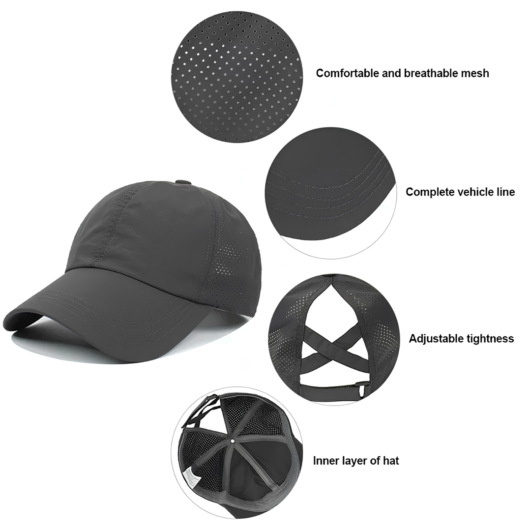 Oddychająca czapka z daszkiem unisex z siateczki, regulowana