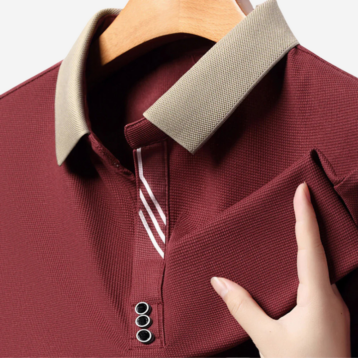 Męska koszulka polo casual z długim rękawem