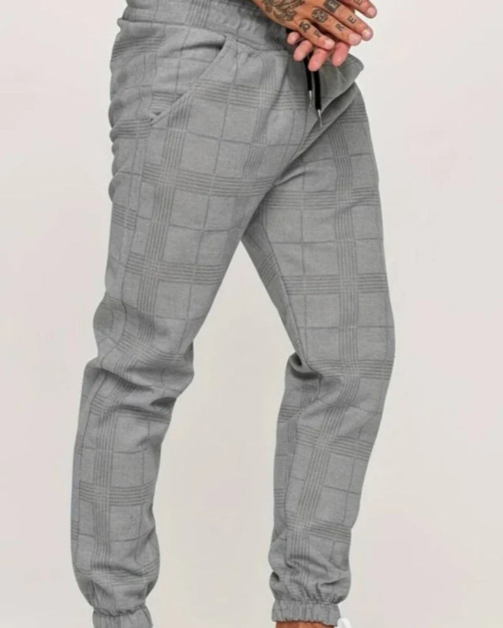 UrbanFit – męskie joggery slim fit w kratkę