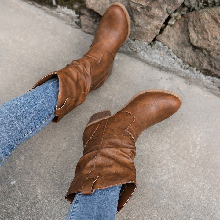 Damskie buty kowbojskie w stylu retro
