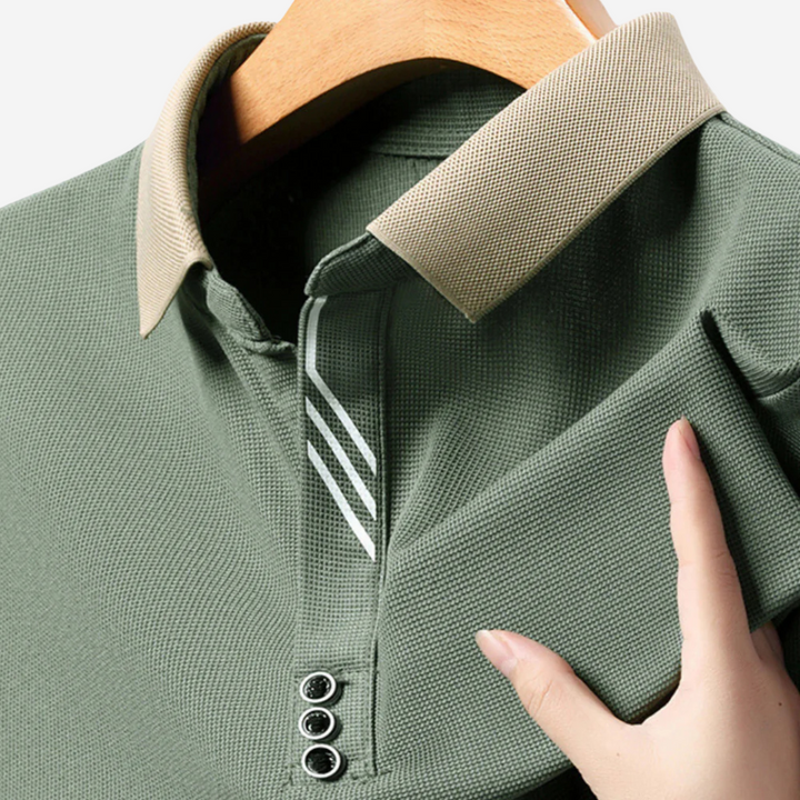 Męska koszulka polo casual z długim rękawem