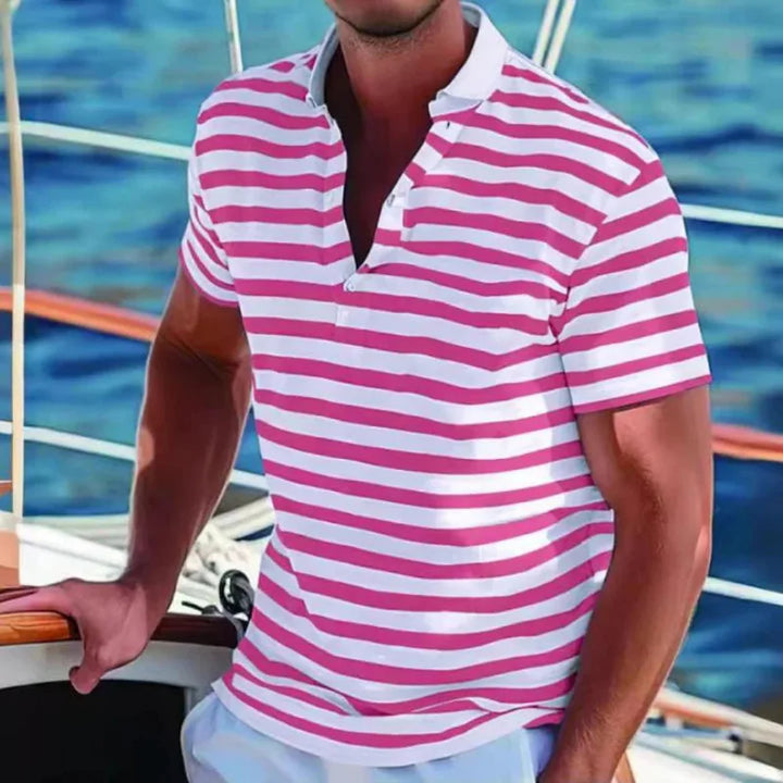 Męska koszulka polo w paski w stylu retro