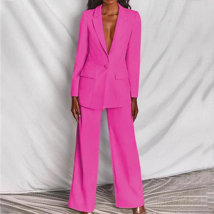 Elegancki damski zestaw – blazer i spodnie