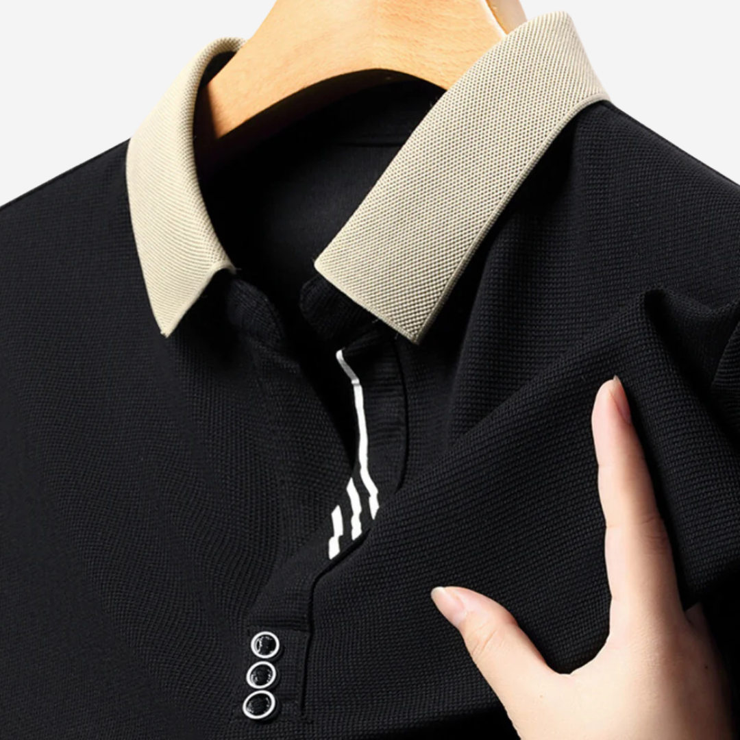 Męska koszulka polo casual z długim rękawem