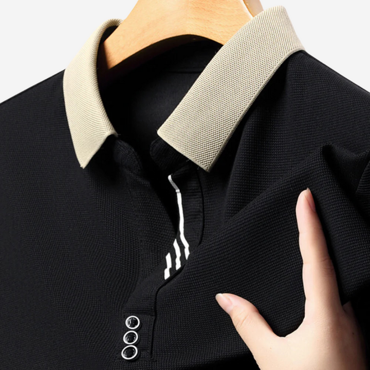Męska koszulka polo casual z długim rękawem