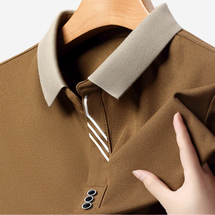 Męska koszulka polo casual z długim rękawem