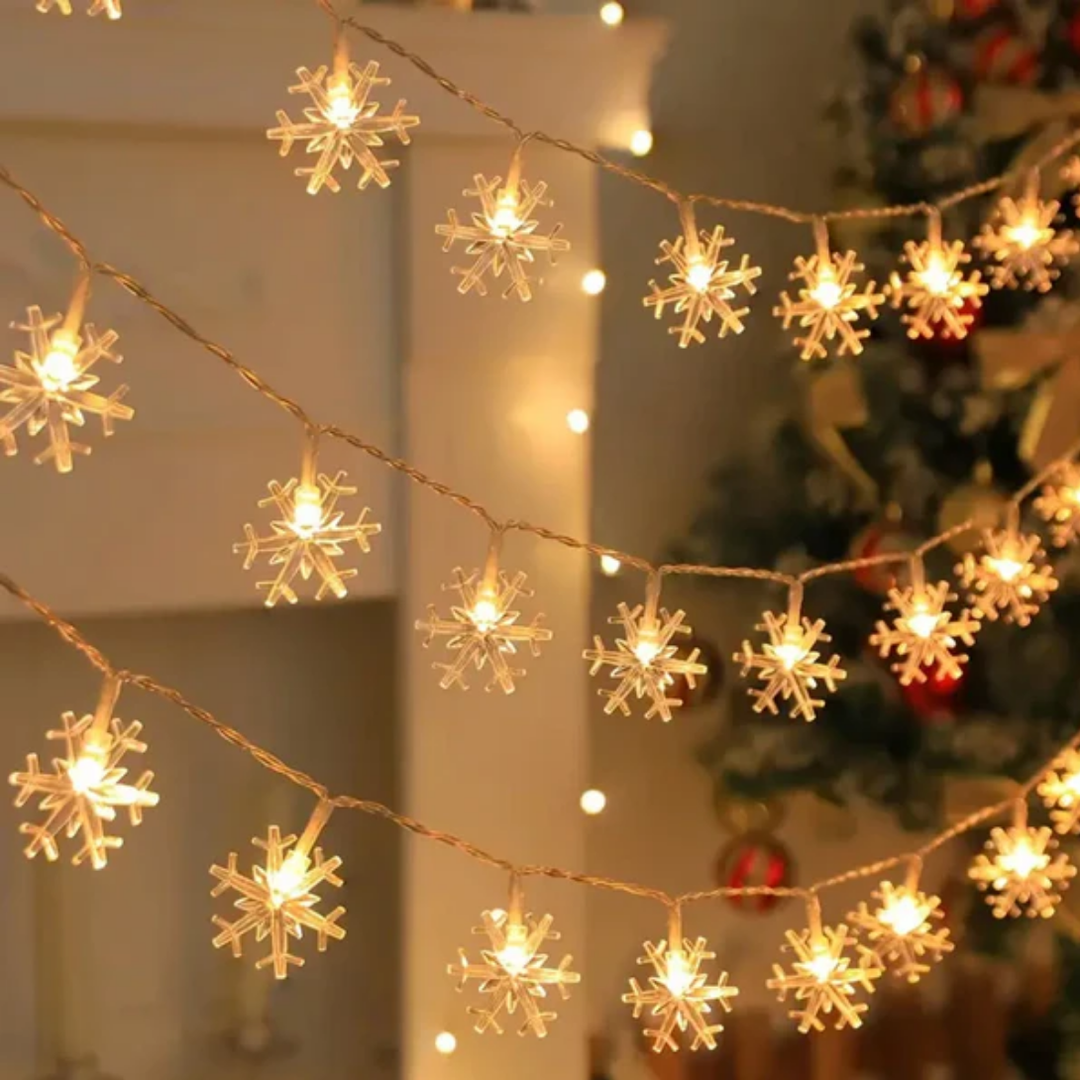 Lampki LED w kształcie śnieżynek