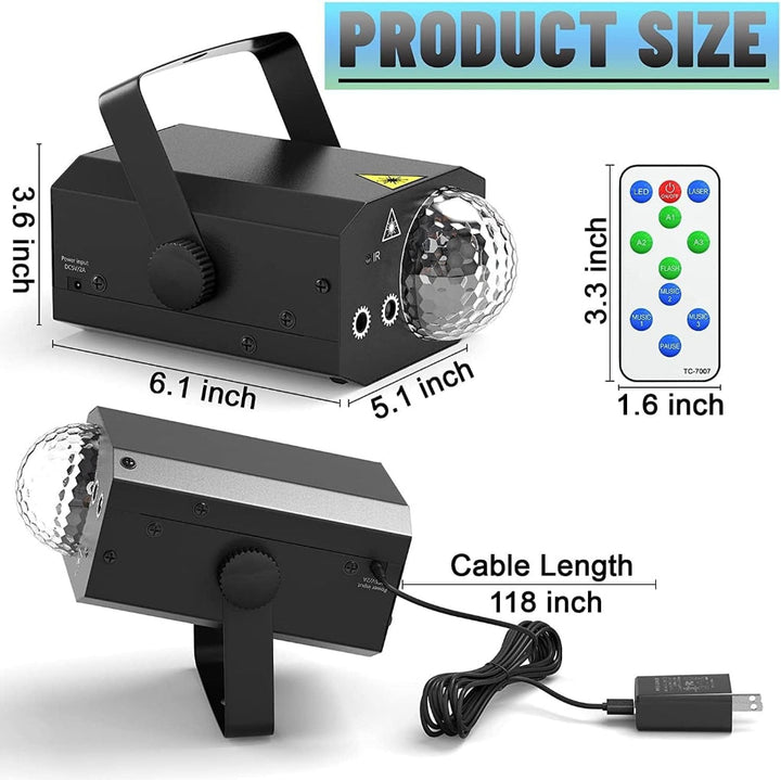 Lampa disco z laserem 2 w 1