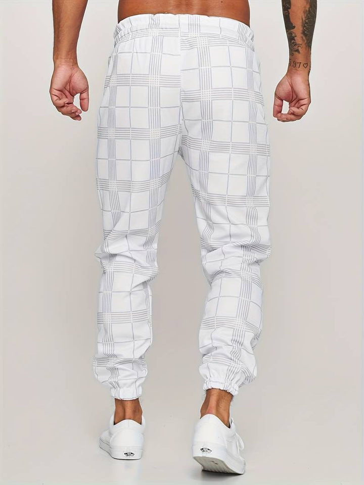 UrbanFit – męskie joggery slim fit w kratkę