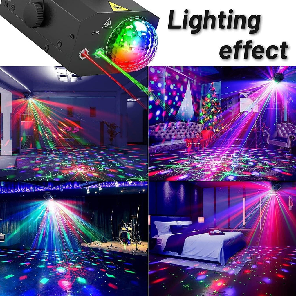 Lampa disco z laserem 2 w 1