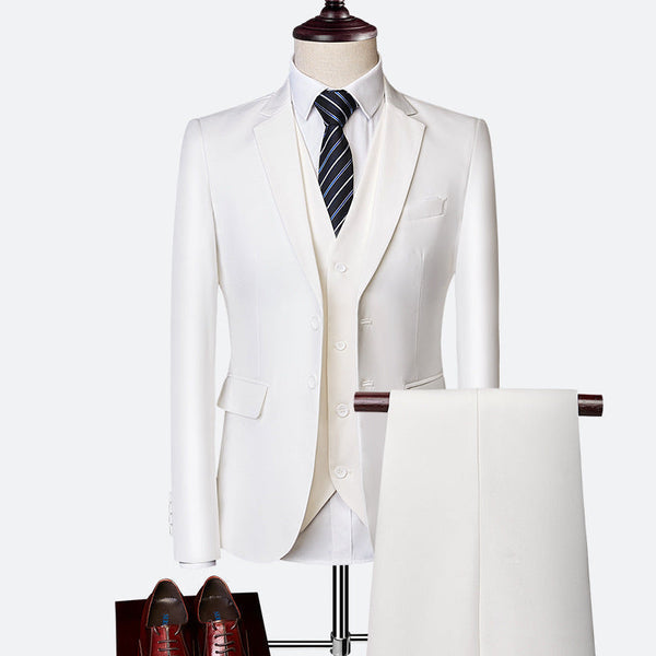 Luksusowy trzyczęściowy garnitur męski slim fit