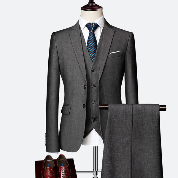 Luksusowy trzyczęściowy garnitur męski slim fit