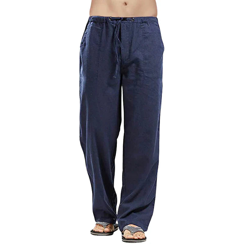 Lino – męskie lniane spodnie oversize, oddychające