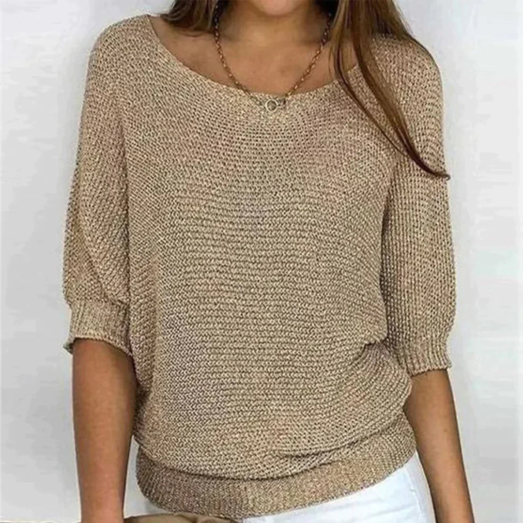 Damski sweter oversize w jednolitym kolorze – przytulna prostota na co dzień