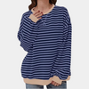 Damski T-shirt oversize w paski z długim rękawem