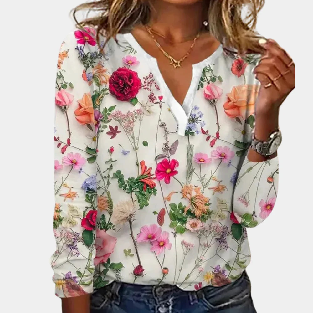 Damska bluzka casual w kwiaty