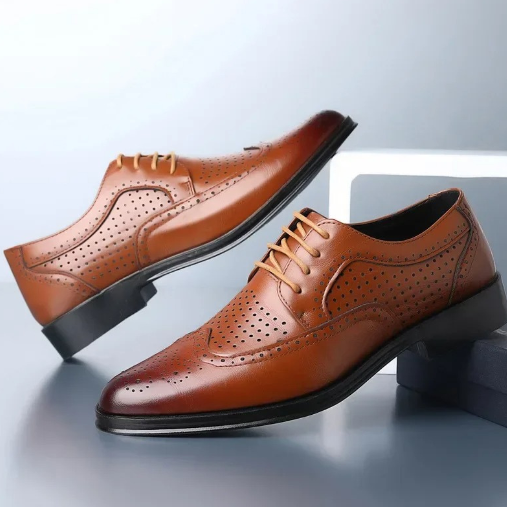 Męskie skórzane buty oxford na formalne okazje