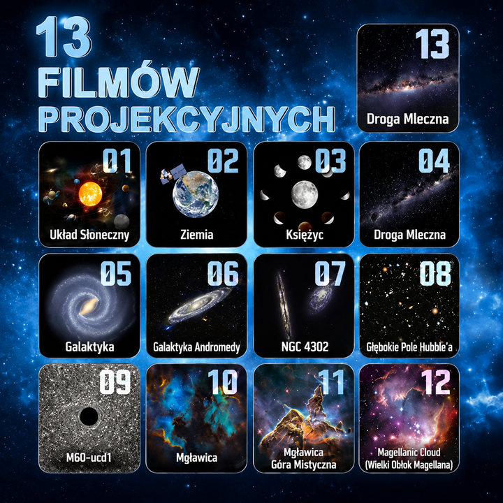 Orion – projektor galaktyki i lampka nocna 13 w 1