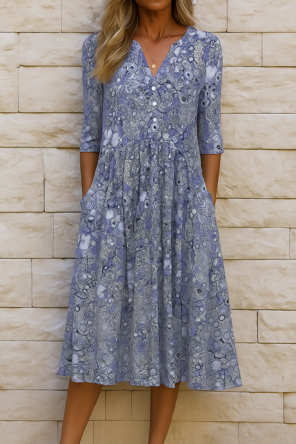 Romi™ | Elegancka sukienka midi z nadrukiem