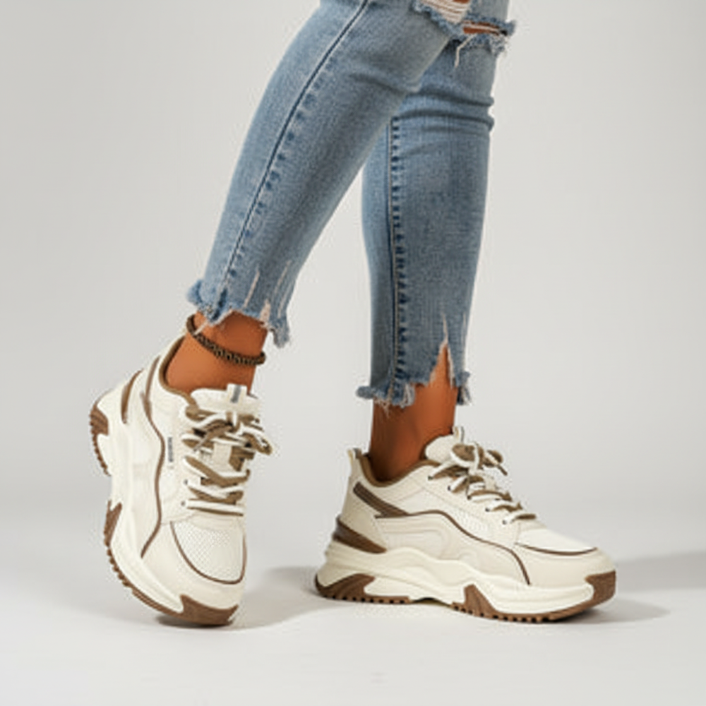 Damskie sneakersy na grubej podeszwie - Cynthia
