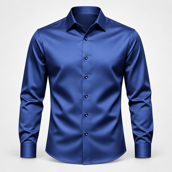 Męska koszula slim fit – efekt satyny ze stretchem