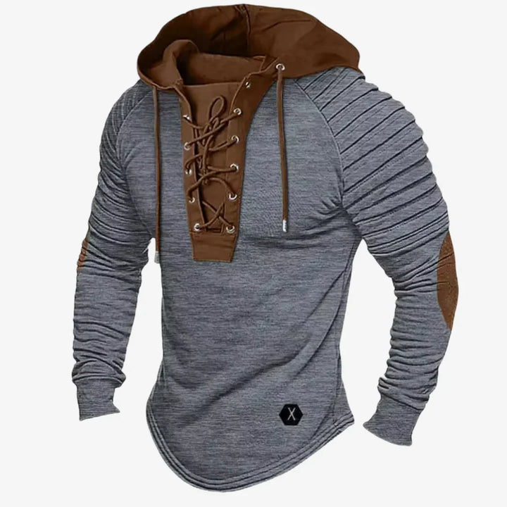 Męska bluza z kapturem i ściągaczem
