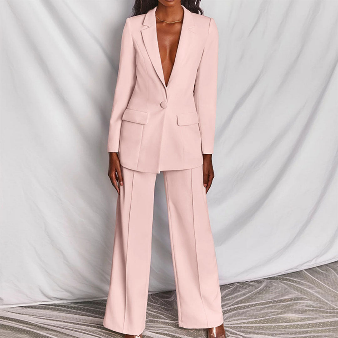 Elegancki damski zestaw – blazer i spodnie