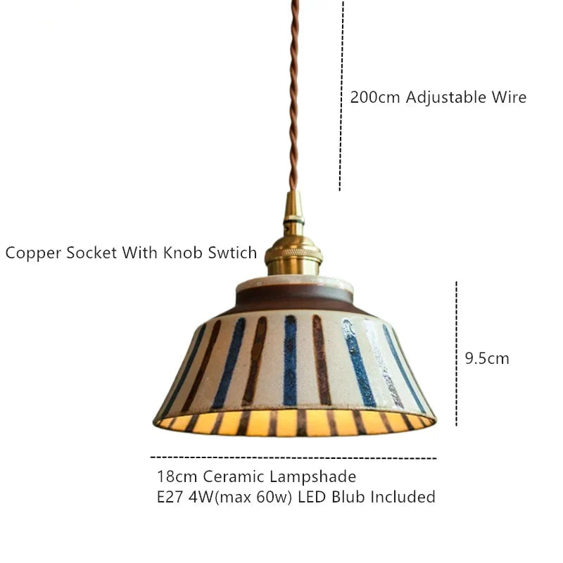 Ronja – ręcznie malowana ceramiczna lampa wisząca