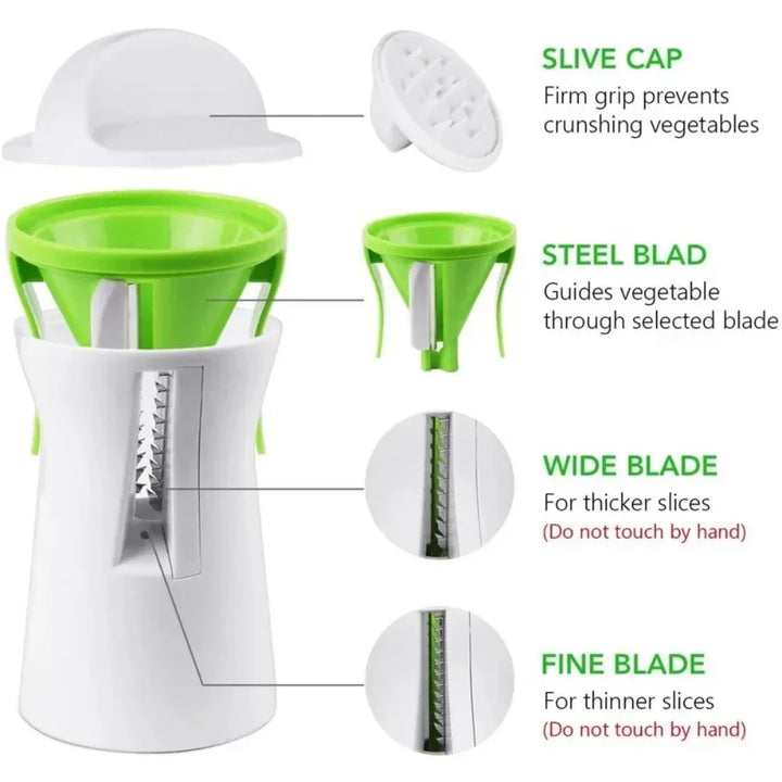 VeggiTwist Spiralizer | Do Warzyw i Serów | Ręczny i Kompaktowy | Stal Nierdzewna i Plastik Bez BPA