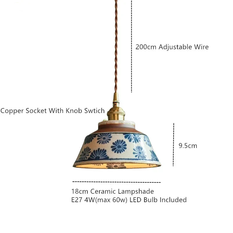 Ronja – ręcznie malowana ceramiczna lampa wisząca