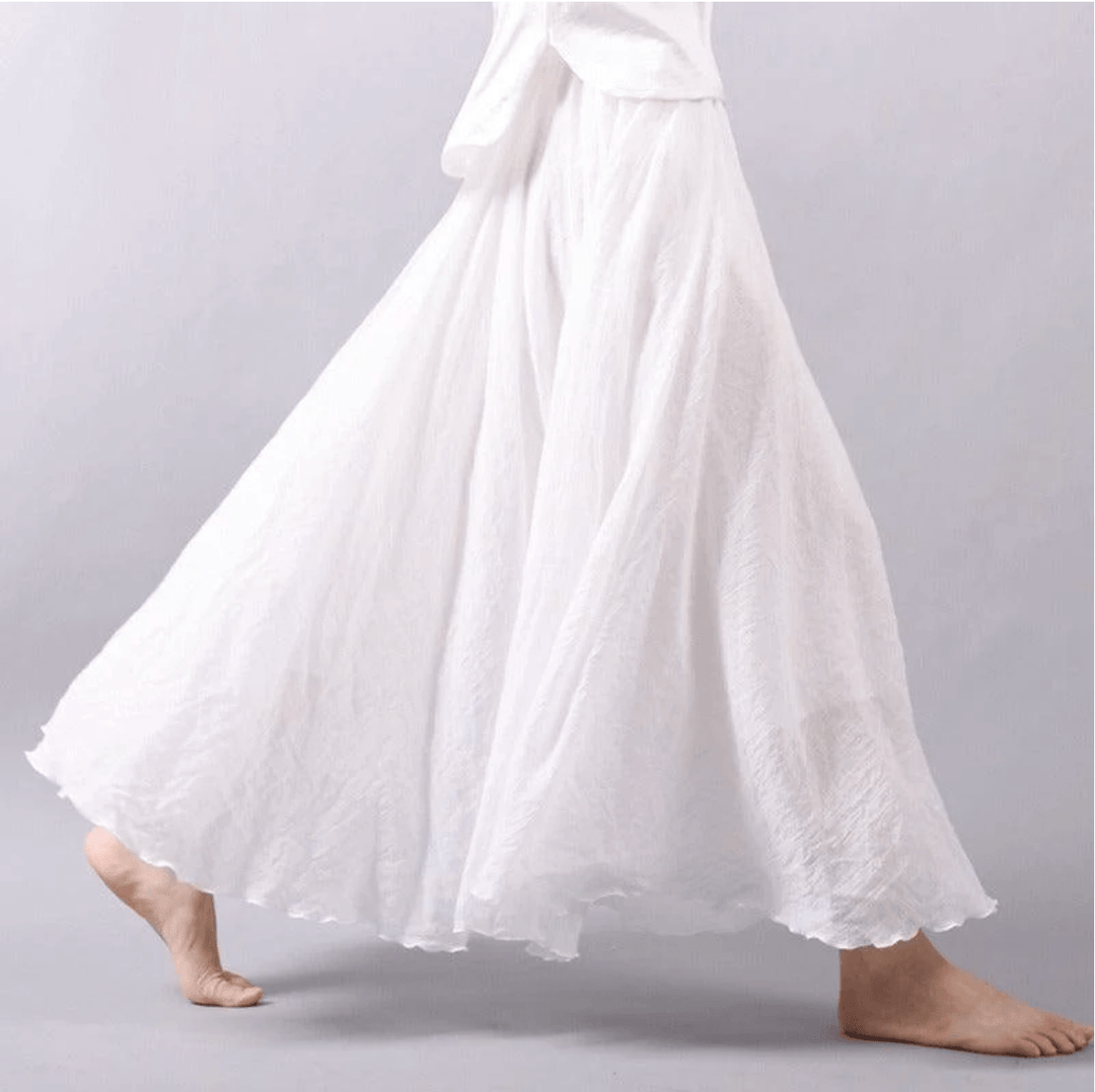 Lniana spódnica maxi w stylu boho