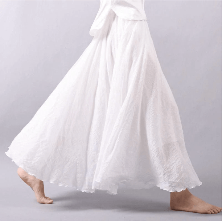 Lniana spódnica maxi w stylu boho