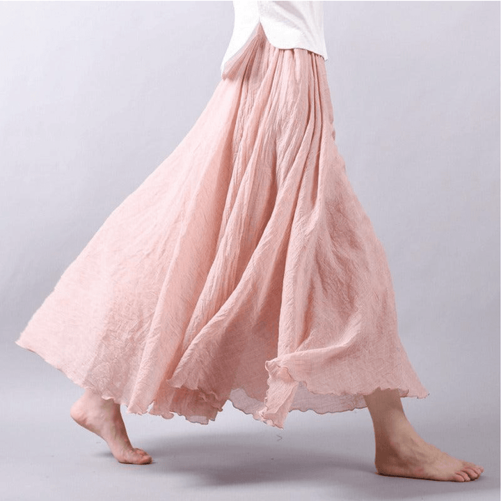 Lniana spódnica maxi w stylu boho