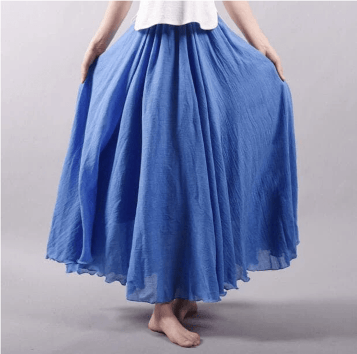 Lniana spódnica maxi w stylu boho