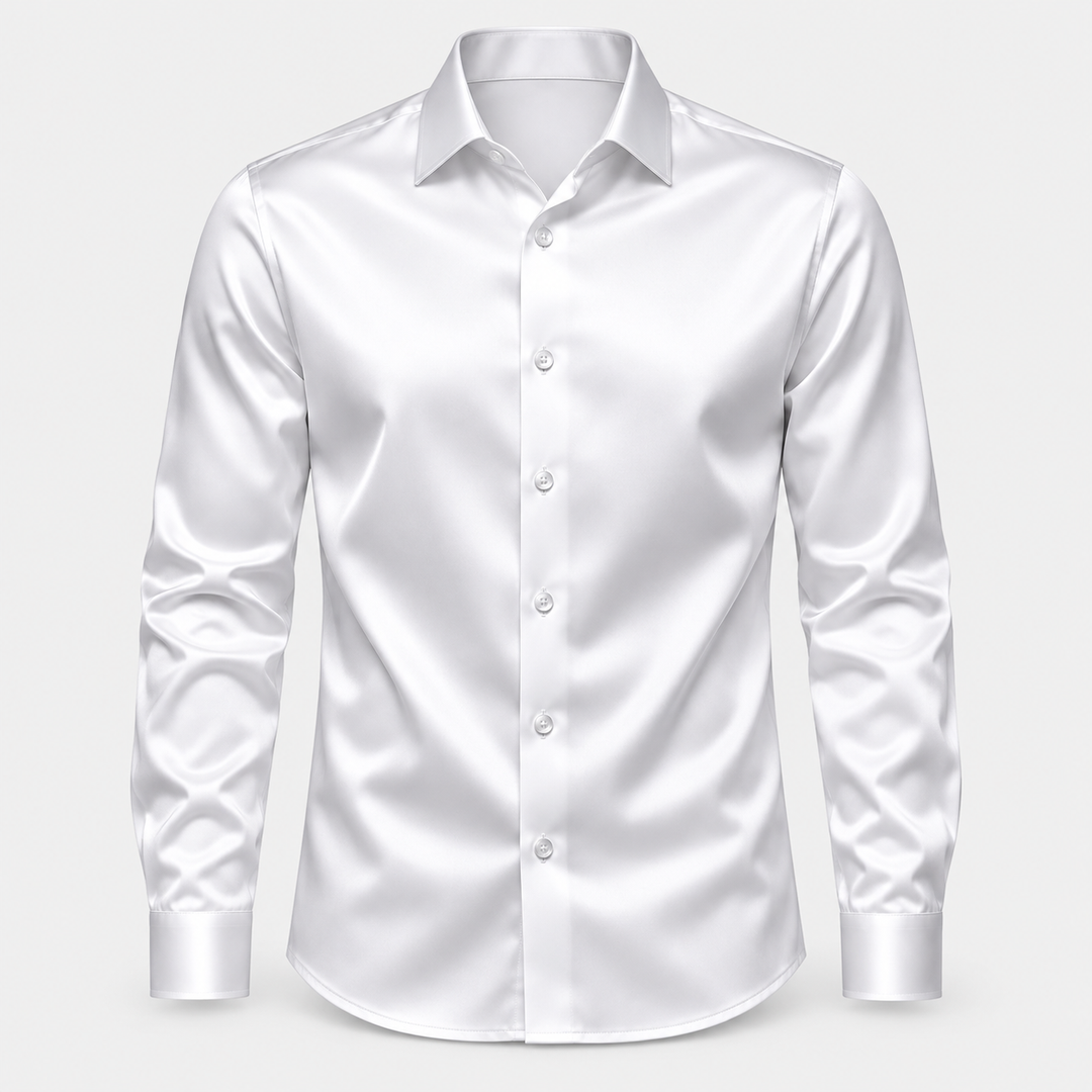 Męska koszula slim fit – efekt satyny ze stretchem